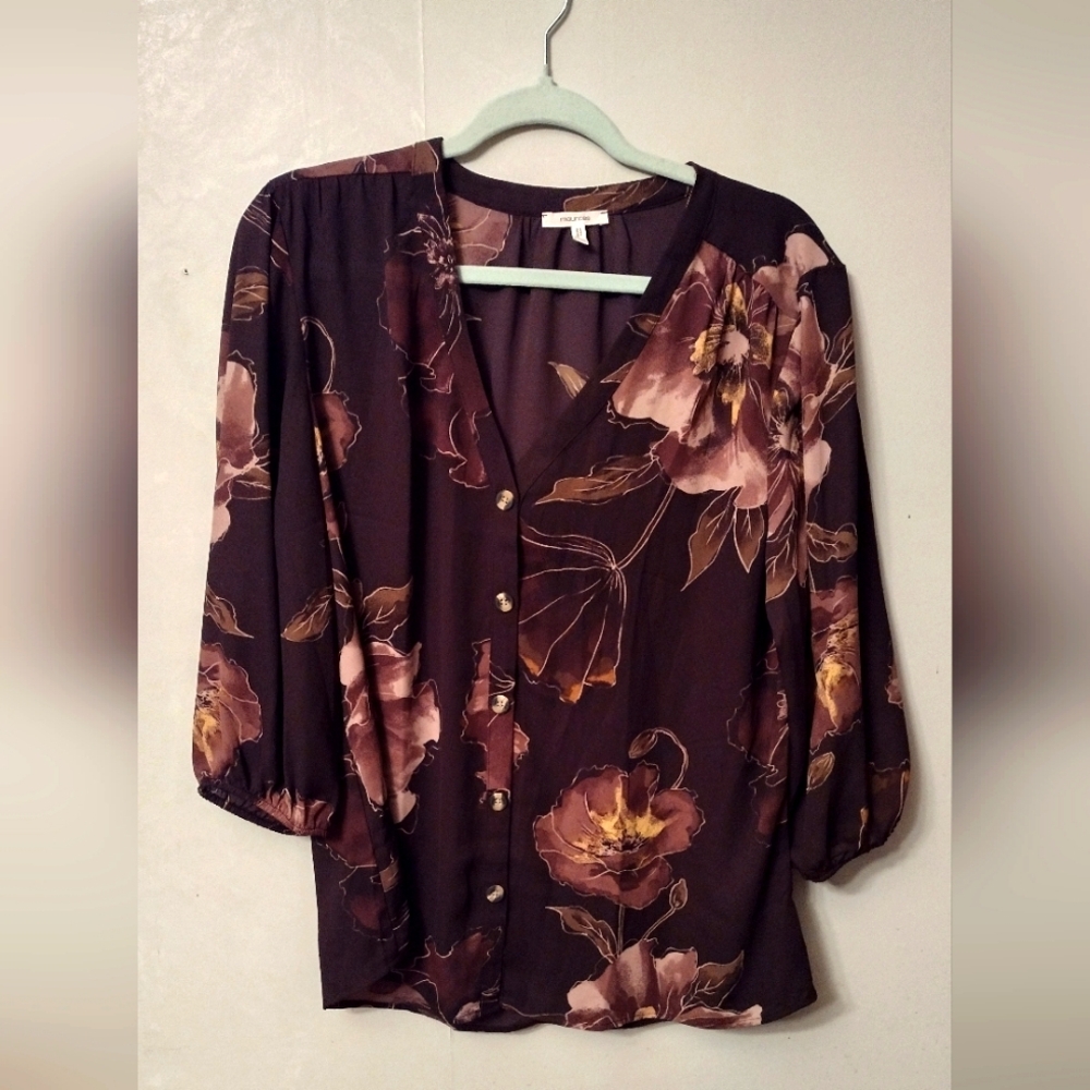 Floral Button-Up Blouse